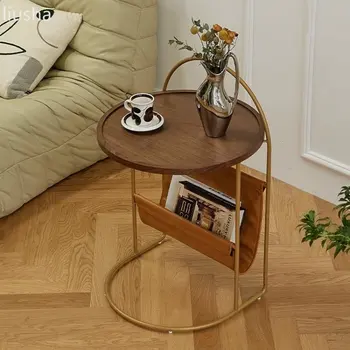 Francúzsky štýl obývacej izbe svetlo luxusné okraj tabuľky, zlato ročník nočný stolík, umenie čaju tabuľka malé jednotky gauč skladovanie rohu tabuľky