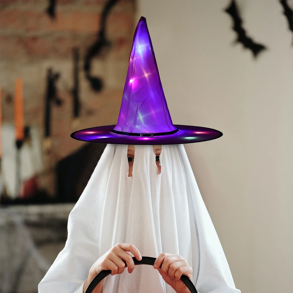 Halloween Dekorácie Žiarili Čarodejnice Klobúk LED Svetlá Klobúk Headdress pre Deti, Dospelých Cosplay Kostým, Rekvizity Halloween Party Decor3