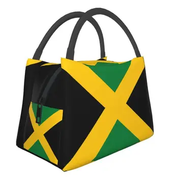 Jamajská Vlajka Tepelne Izolované Obed Taška Ženy Vlastenectvo Resuable Obed Tote pre Office Vonkajšie Skladovanie Jedlo Jedlo Box