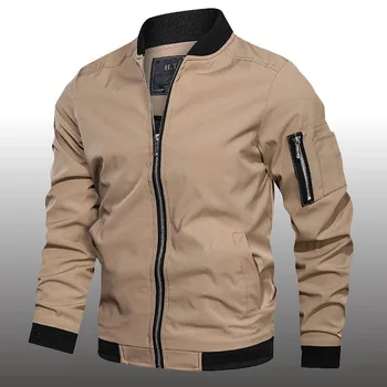 Jar Bežné Obchodné Voľný čas Bombardér Bunda Muži Jeseň Vetru Windbreaker Outwear Coats Slim Baseball Jacket Plus Veľkosti 6XL