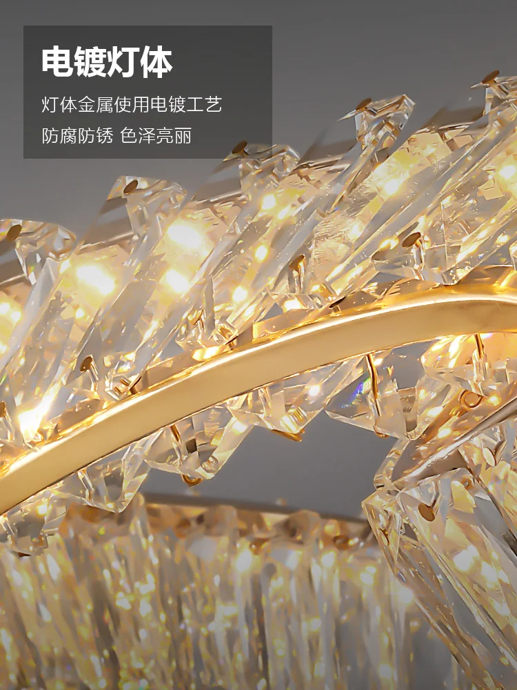 Jedáleň Luxusné Krištáľové Lustre Stmievateľné Prívesok Svetlá Á Zlato Kov Nepravidelný Visí Lampa Led Deco Pozastaviť Svetlo4