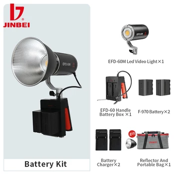 JINBEI EFD-60M 60W Batérie Súpravy LED Video Svetlo 5500K Bowens Mount Osvetlenie pre Fotografovanie Nahrávanie Videa Vonkajšie Streľba