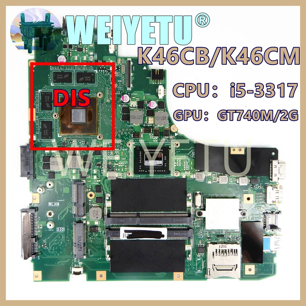 K46CM S i5-3317 CPU GT740M-V2G GPU Doske Pre ASUS A46C K46C K46CB K46CM Notebook Doske 100% Testované OK0