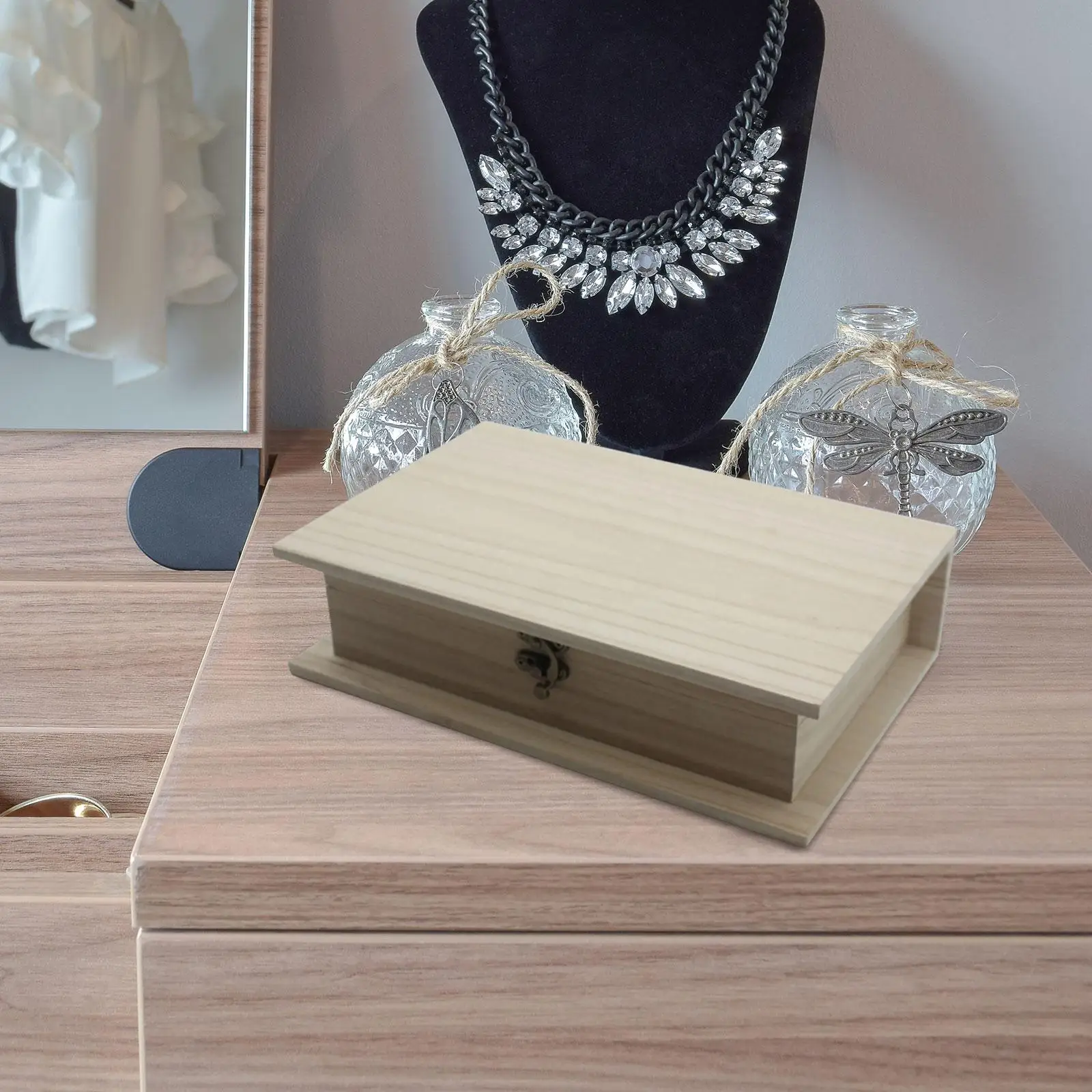 Kniha Tvarované Šperky Organizátor Hrubé Earings Úložný Box Multifunkčné Šperky Kontajner pre deliace priehradky do Spálne Kúpeľňa Office4