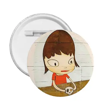 Komické Umenie Karikatúry Yoshitomo Nara Pin Späť Tlačidlá pre Prispôsobiteľné Oblečenie Odznaky Brošňa Pinback
