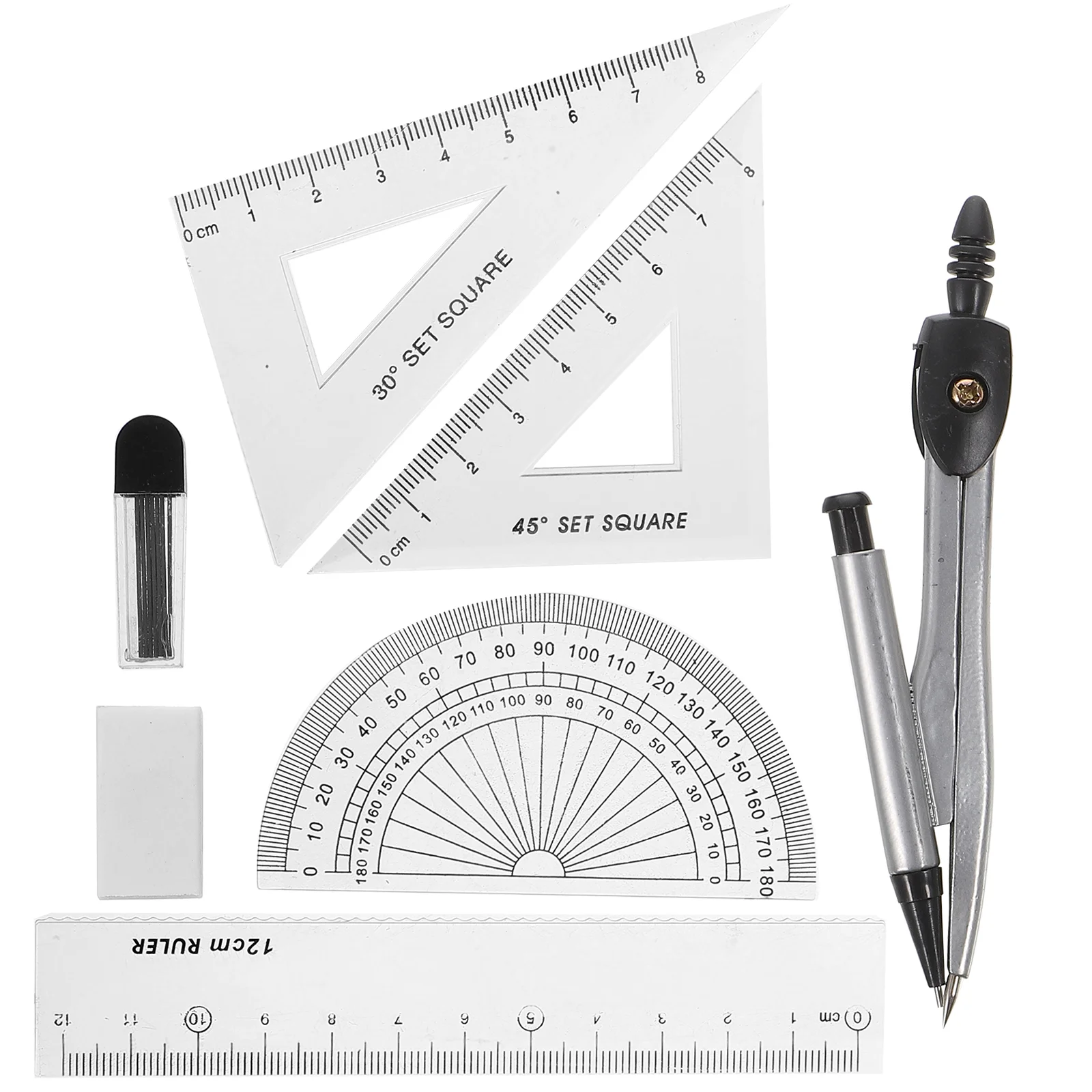Kompasy, Nastavenie Geometrie Nástroj na Kreslenie s Uhlomeru Delič Pravítko, Ceruzky Viesť Gumu2