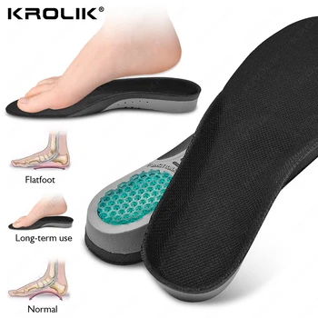 KROLIK Premium Gél Podpora Klenby Pre Ženy / Mužov Ploché Nohy Zdravie Jediným Pad Ortopedické Plantárna Fasciitis Unisex Nohy Bolesť Vložky