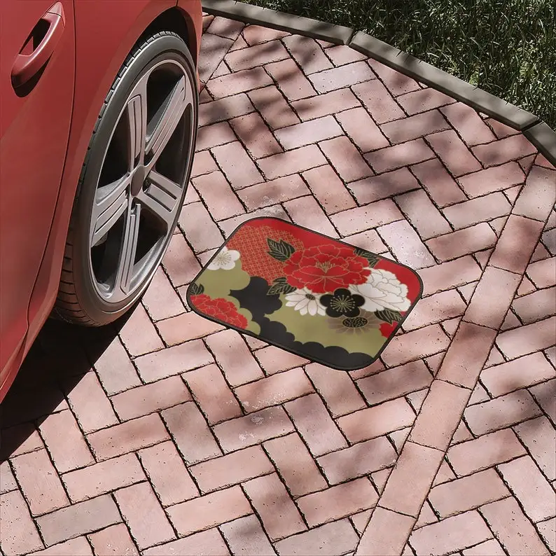 Kvety Auto Rohože, Japonskej, červené a čierne Auto Auto Príslušenstvo Podlahové Rohože, Japonských Kvetov auto výzdoba interiéru podlahové rohože darček3