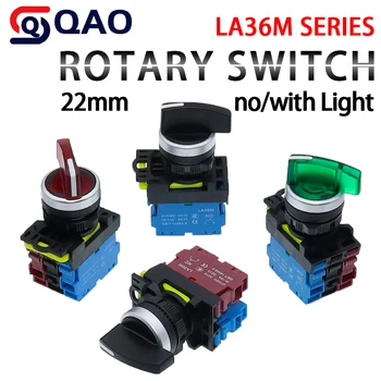 LA36M S LED Dlhá-Rukoväť Gombík Prepnúť Tlačidlo Štart Stop Tlačidlo Príslušenstvo Tlačidlo Rotary Switch 2 alebo 3 Polohy 12V24V220V