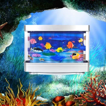 LED akvárium Lampa Krajiny Lampa Obývacia Izba Dekorácie Umelé Imitácie Akvárium Krajiny Dolphin Nočné Svetlo S vypínačom