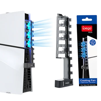 LED Modré Svetlo, 3 Ventilátory Vzduchu Chladič Pre PS5 Slim Herné Konzoly, Nízkou úrovňou Šumu Zadné Chladiaci Ventilátor Účinný Chladiaci Systém Hrania