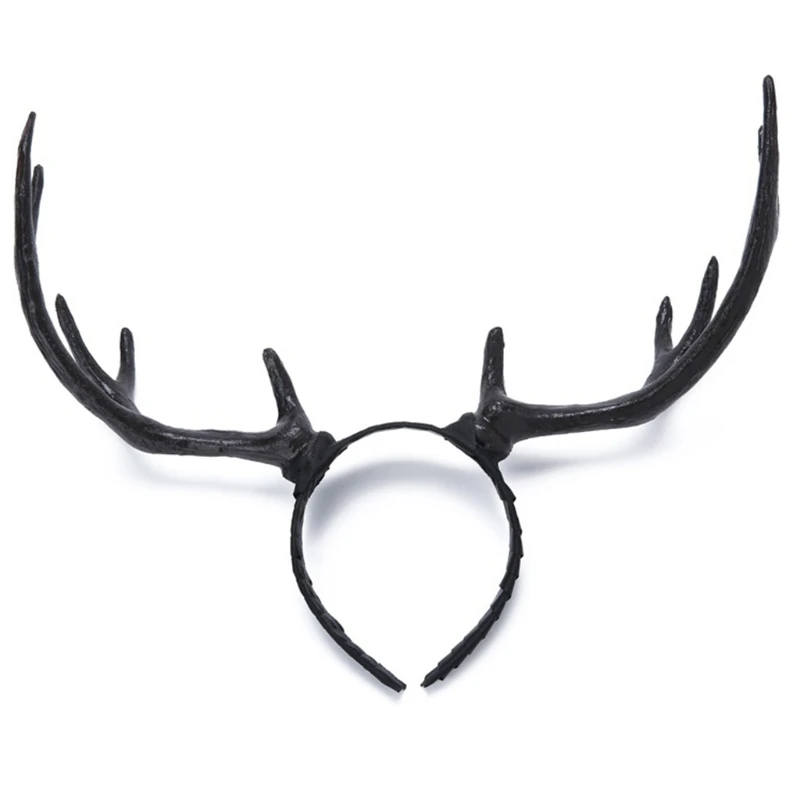 Lesný Roh pokrývku hlavy Parohy Hairband Non Slip Elk Headpiece Foto Rekvizity Maškarný Halloween Vianoce Príslušenstvo M6CD3