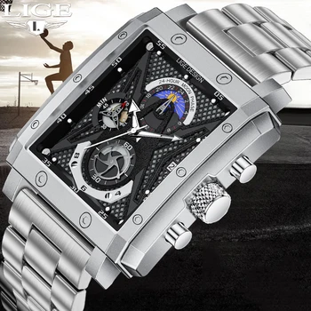 LIGE Módne Quartz Hodinky Pre Mužov Bežné Obchodné Sledovať Mužov Top Značky Luxusné Športové Nepremokavé Námestie náramkové hodinky Chronograf