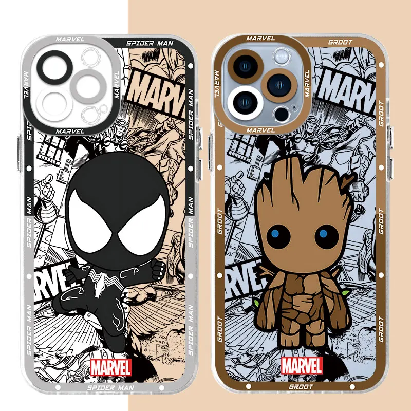 Marvel Spider Man Groot Telefón puzdro pre Samsung Galaxy A02 A20s A03 A03s A51 A50 A50s A31 A10s A71 A10 A11 A30 A20 Kryt0