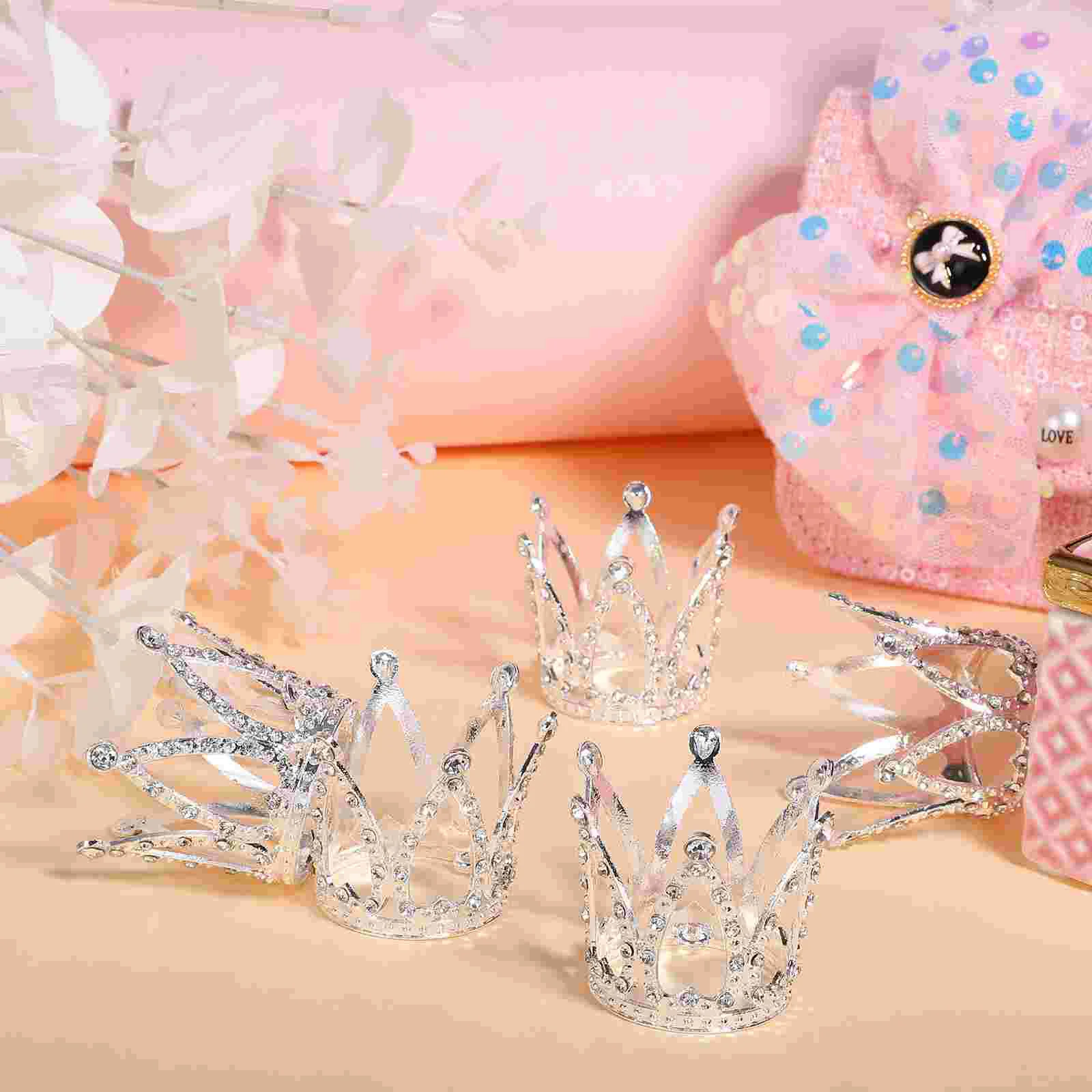 Mini Baby Malé Drahokamu Tiara Koruny Mini Gold Crown Cake Vňaťou Pre Kvetinovú Výzdobu Sprcha Narodeniny, Svadbu, Výzdoba5