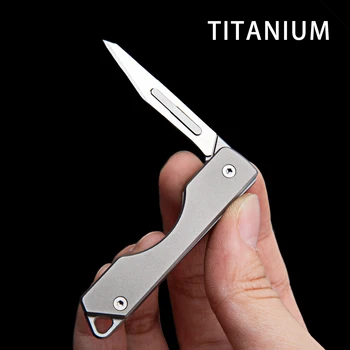 Mini Titánu, Zliatiny, Skladací Nôž 11 # Chirurgické Čepeľ Vreckový Nôž Nožom Prenosné Express Box Otvárací Nôž