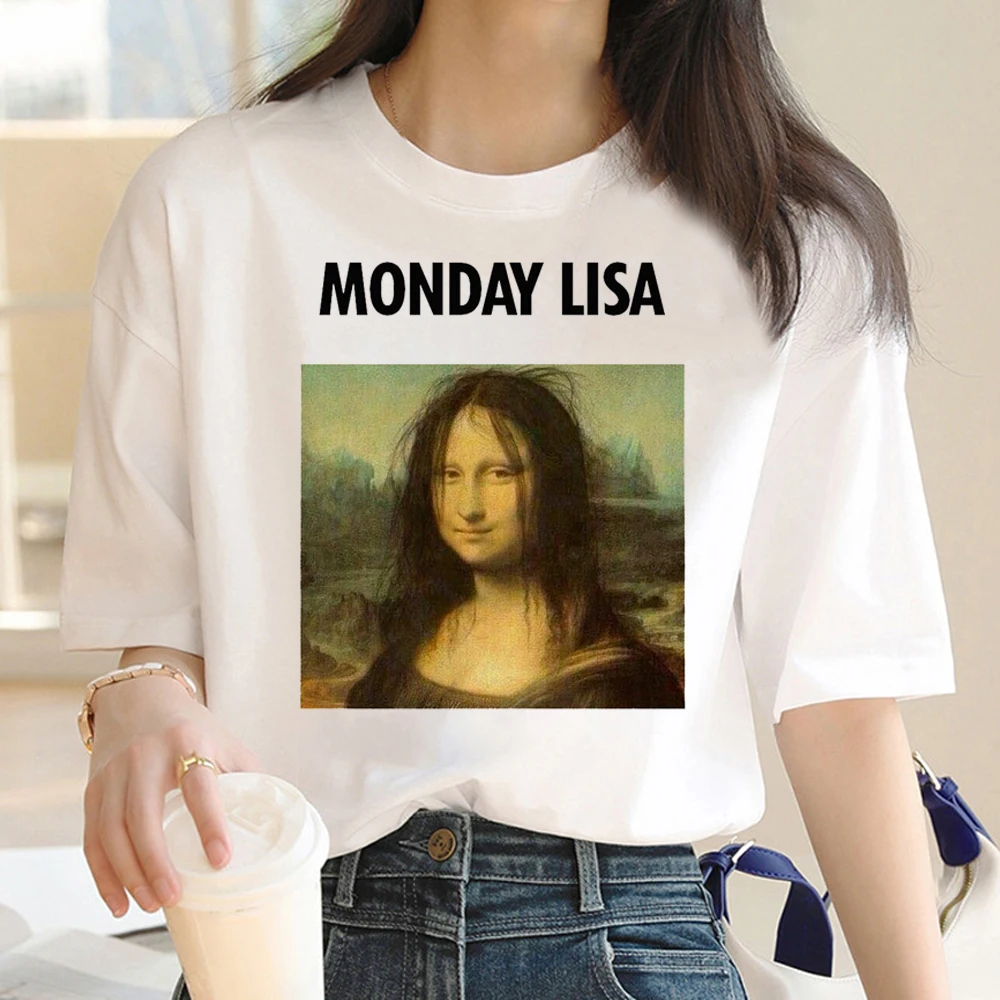 Mona Lisa t-shirts ženy manga streetwear anime t-shirts dievča, Japonská zábavné streetwear oblečenie2