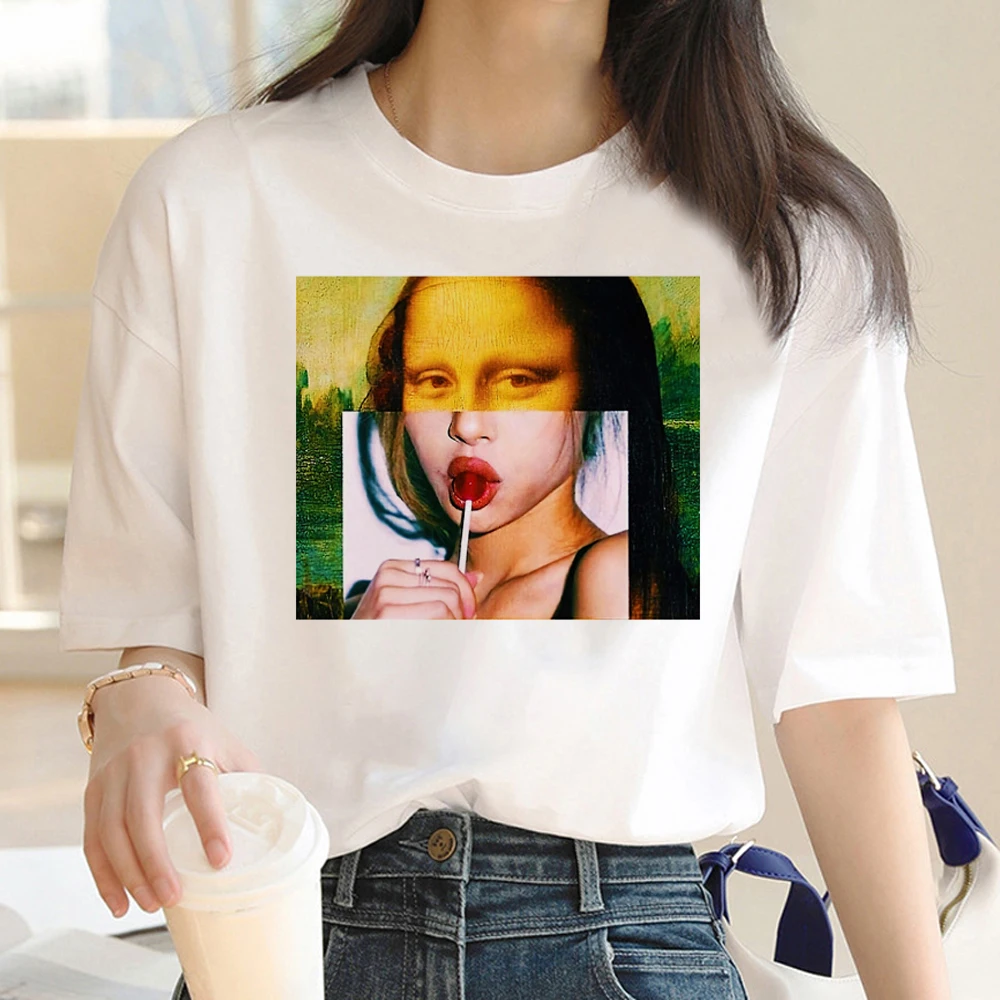 Mona Lisa t-shirts ženy manga streetwear anime t-shirts dievča, Japonská zábavné streetwear oblečenie3