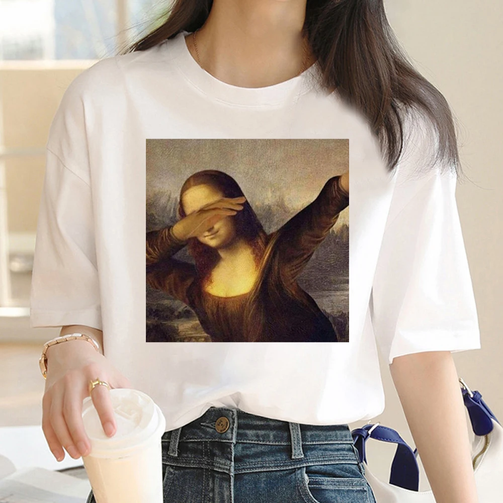Mona Lisa t-shirts ženy manga streetwear anime t-shirts dievča, Japonská zábavné streetwear oblečenie4