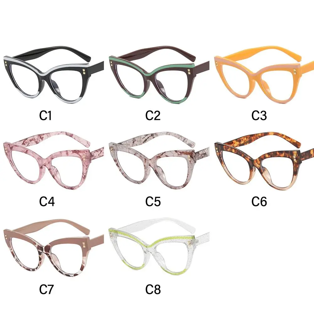 Móda Počítač Okuliare Okuliare Proti UV Cat Eye Non-Predpis Rám Anti-modré Svetlo Okuliare Ženy Falošné Okuliare4