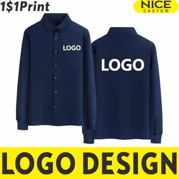 Móda. Pánske Dlhý Rukáv Business Tričko Vlastné Logo Vysokej Kvality Farbou Profesionálne Tričko Tlač Vyšívanie Dizajn Značky