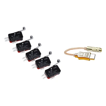 NOVÉ-5 Ks 3 Terminály Miniatúrne Micro Switch S Nový Typ C Do 3.5 Mm Audio kábel Kábel Adaptéra DAC Dekodér Konvertor