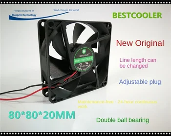 Nové Bestcooler 8020 80*80 * 20 MM 12V Skrinky Dvojité guličkové Ložisko Chladiaci Ventilátor