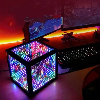 Nové Módne Farebné LED Svietiace Krištáľové Kocky Nočné Svetlo RGB 3D Magic Cube Lampy, nočný klub Bar KTV Obývacej Miestnosti Dekorácie