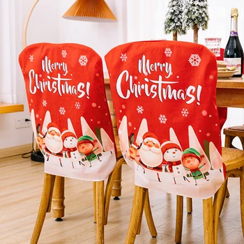 Nový Rok 2024 Santa Claus Klobúk Stoličky Kryt Vianočné Dekorácie Pre Domov Tabuľka Vianočné Ozdoby Navidad Vianočné Darčeky