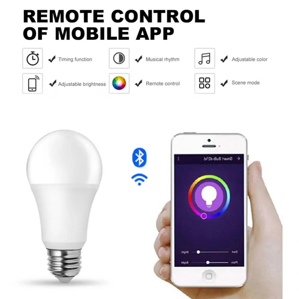 Ohľadu na to, A19 WIFI Smart Led Svetlo TUYA Smart Životnosť LED Smart Lampa 9W RGB Hlasové Ovládanie Smart Žiarovky Pracovať S Homekit Alexa2