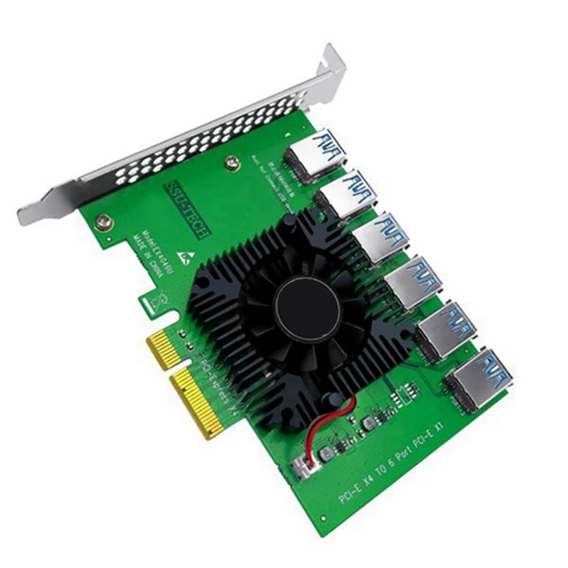 PCIE Stúpačky PCI-E 1 Až 6 Stúpačky Karty PCI Express X16 Extender USB 3.0 Kábel SATA Do 6Pin Výkon Pre Video Karty 0,6 M1
