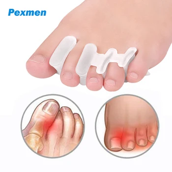 Pexmen 2ks/Pár Mäkký Gél Prst Oddeľovač Kladivo Prst Straightener Prst Chránič Dištančné Bunion Korektory pre Mužov a Ženy