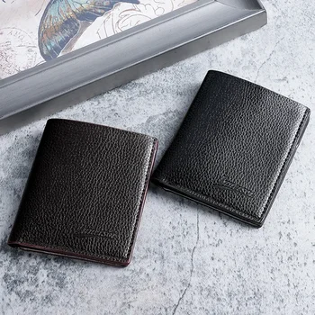 Peňaženky, pánske vertikálne osobnosti business liči zrna tenké zmeniť klip multi-funkčné pánske karty taška