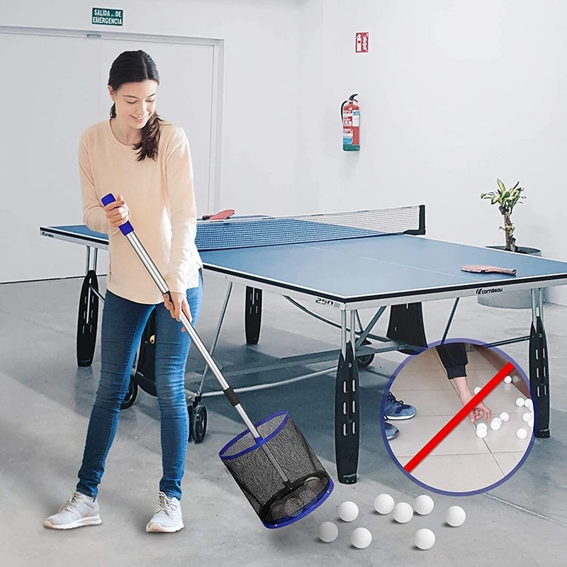 Pingpong Retriever Stolný Tenis Picker Kontajner Prenosné Vybrať Čistého Vrecka Prípravný Nástroj Pre Loptu(Modrá)3