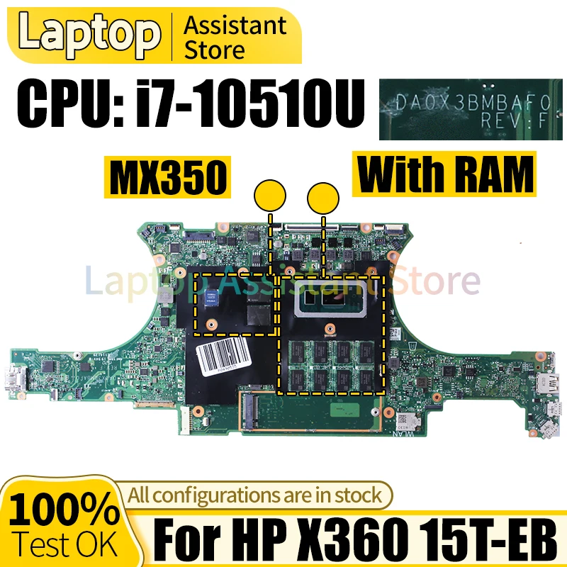 Pre HP X360 15T-EB Notebook Doske DA0X3BMBAF0 i7-10510U MX250 Notebook Doska0
