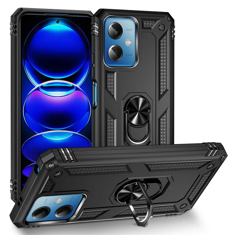Pre Xiao Redmi Poznámka 12 4G Note12 Pro+ Prípade Shockproof Robustný Brnenie Prípadoch Pre Redmi Poznámka 12 Pro Plus Magnetický Krúžok Držiak Krytu0