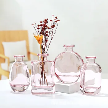 Priehľadné Sklenené Vázy pre Domova, Malé Hydroponických Rastlín Sklenené Fľaše, Obývacia Izba Dekorácie, Sušené kvety