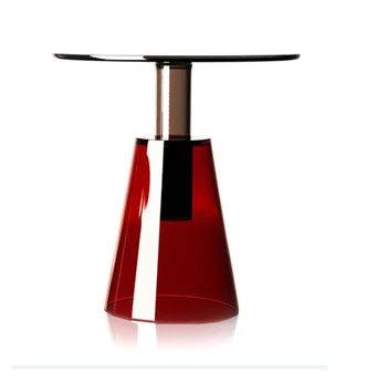 Prispôsobený moderný minimalistický farba kužeľ sklo taliansky luxusný konferenčný stolík Nordic minimalistický čisté červené dizajnér tvorivé rohy