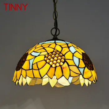 Pásov plechový Tiffany Sklenený Prívesok Lampa LED Tvorivé Kvetinový Vzor, Luster Dekor pre Domáce Jedáleň, Spálňa Hotel Svetlo