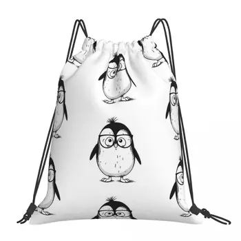 Roztomilý A Odvážne Cartoon Penguin Batoh Prenosné Šnúrkou Tašky Šnúrkou Zväzok Vrecku Športová Taška Knihy Tašky Pre Človeka Žena