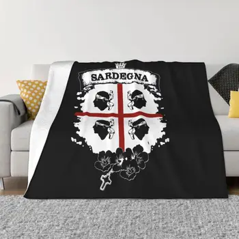 Sardínia Vlajky Štyroch Vresoviská Prikrývky Priedušná Flanelové Sprint Taliansko Sardegna erbom Hodiť Deka na Gauči Vonkajšie posteľná bielizeň