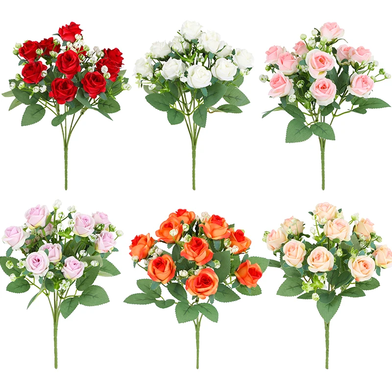 Simulované Rose Domova Svadby Falošné Kyticu Umelých Kvetov Valentína Romantický Strana navrhne Dary3