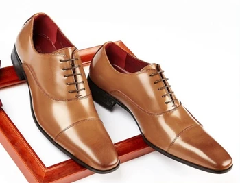 Size38-45 Mužov Cowskin Šaty Topánky Britskej Formálne Obuv Black Oxford Topánky Hnedé Derbies