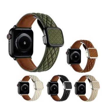 Skutočné Kožené Watchband pre iWatch Série Ultra 9 8 7 3 SE 6 4 Štvorcových Pracky Popruhu pre Apple Hodinky 49 41 40 38 42 44 45 mm Pásma