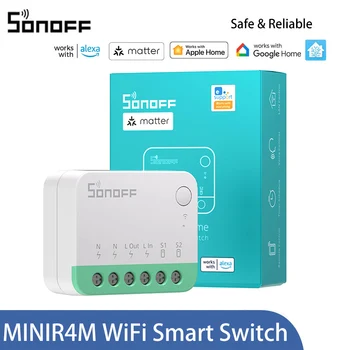 SONOFF MINIR4M Wifi Smart Switch Ohľadu na to, Kompatibilný Bezdrôtový ovládač WiFi Univerzálny Chránič Alexa Domovská stránka Google Ovládanie Hlasom