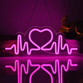 Srdce Neónový nápis Stenu Decor Art USB Powered Stmievateľné Láska Lampa pre Dievča Spálňa je Miestnosť, Výročie, valentín Darček k Narodeninám
