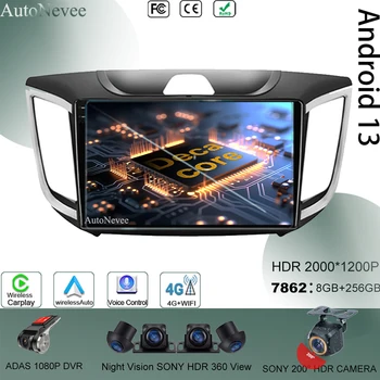 Stereo Android 13 Pre Hyundai Creta IX25 2015-2019 Multimediálne Autoradio DVD Video Prehrávač, Navigácia GPS Carplay QLED TV