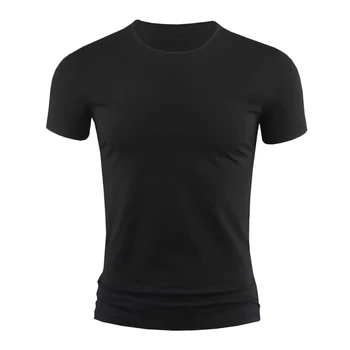 T Shirt Mens Top Fitness Gym M-2XL Sval, Vonkajší Obyčajný Slim Fit Krátky Rukáv Pevné Farebné Športové Letné Tee Topy