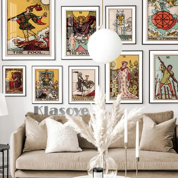 Tarot Plagát Astrológia Wall Art Print Veštenie Dekorácie Plátno Umenie Domova, Spálne, Obývacej Miestnosti, Vnútorné Maľby Milenca Darček