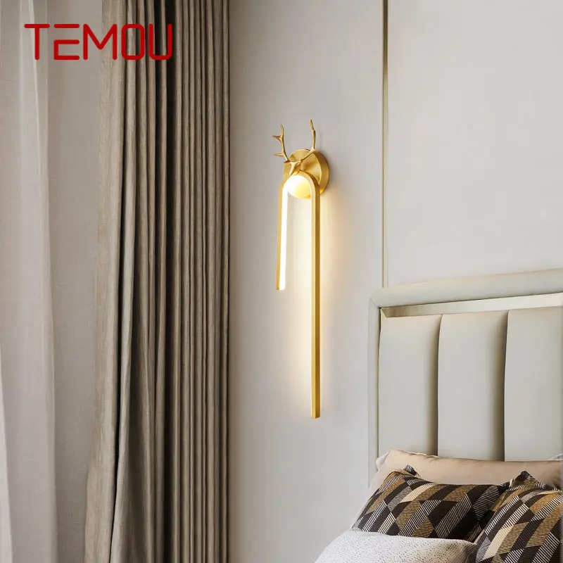 TEMOU Moderné Zlato Mosadz Nástenné Svietidlo LED, 3 Farby Tvorivé Elegantné Sconce Svetlo pre Domáce Obývacia Izba0